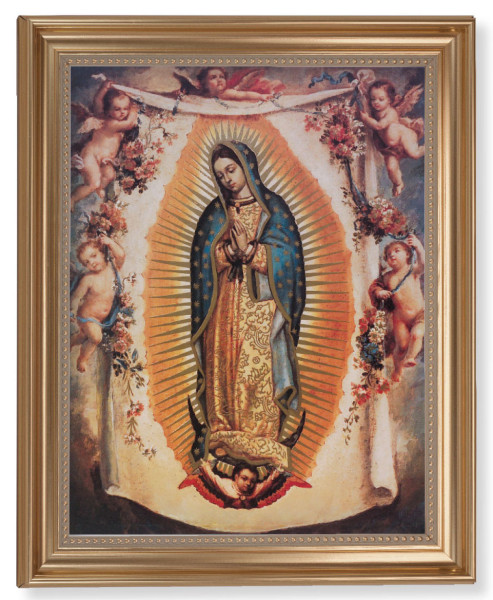 Our Lady of Guadalupe with Angels 11x14 Framed Print Artboard - #129 Frame