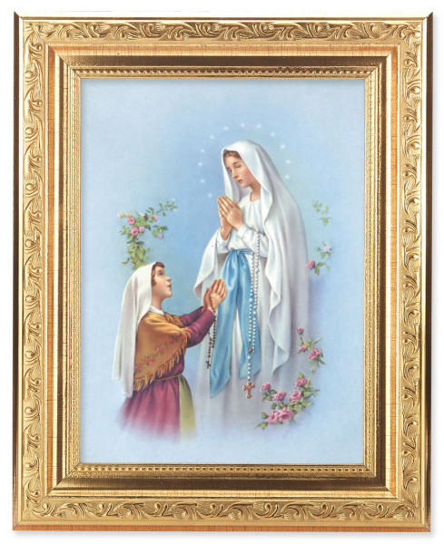 Our Lady of Lourdes 6x8 Print Under Glass - #162 Frame