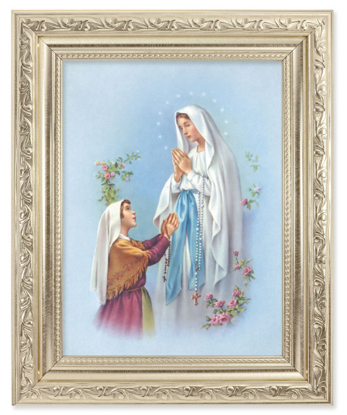 Our Lady of Lourdes 6x8 Print Under Glass - #163 Frame
