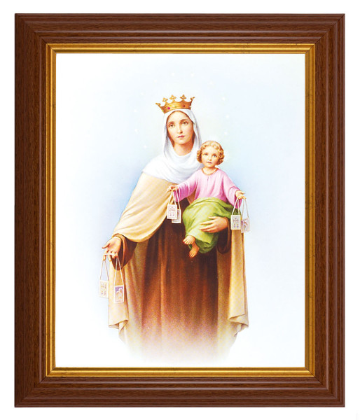 Our Lady of Mount Carmel 8x10 Textured Artboard Dark Walnut Frame - #112 Frame