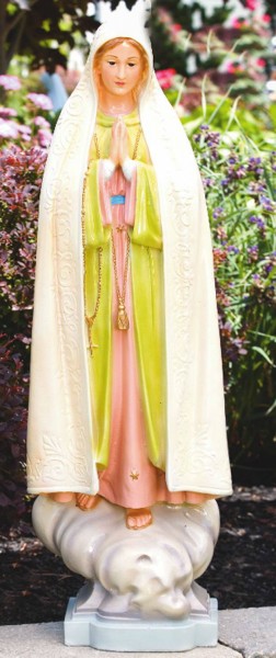 Our Lady of Fatima Garden Statue 33.5 Inches - Detailed Color Finish