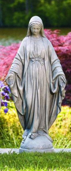 Our Lady of Grace Garden Statue 32.5 Inches - Old Stone Finish