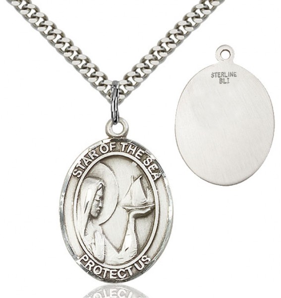 Our Lady Star of The Sea Medal - Sterling Silver