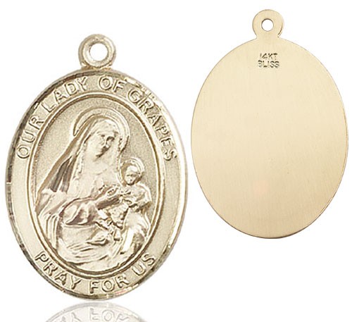Our Lady of Grace of Grapes Medal - 14K Solid Gold
