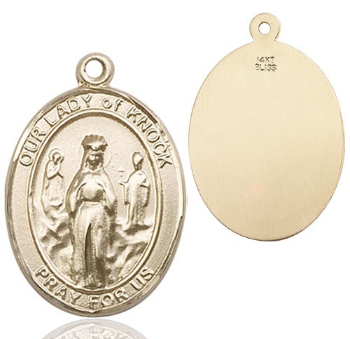 Our Lady of Grace of Knock Patron Saint Medal - 14K Solid Gold