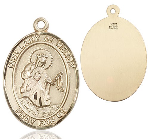 Our Lady of Grace of Mercy Medal - 14K Solid Gold
