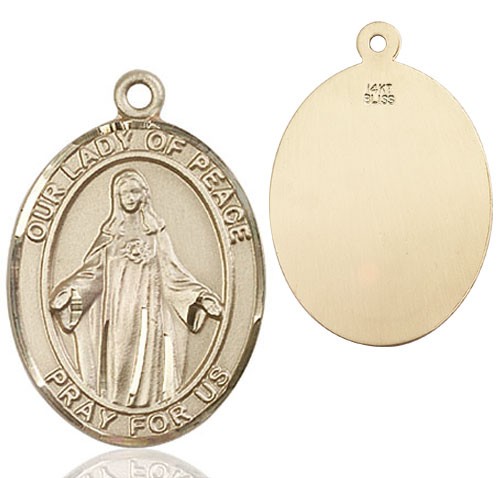 Our Lady of Peace Patron Saint Medal - 14K Solid Gold