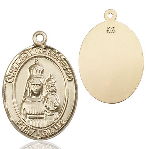 Our Lady of Loretto Patron Saint Medal - 14K Solid Gold