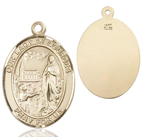 Our Lady of Lourdes Medal - 14K Solid Gold