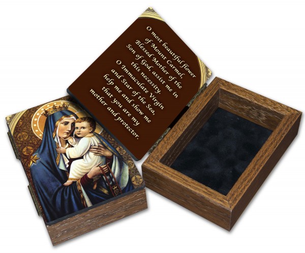 Our Lady of Mount Carmel Keepsake Box - Brown