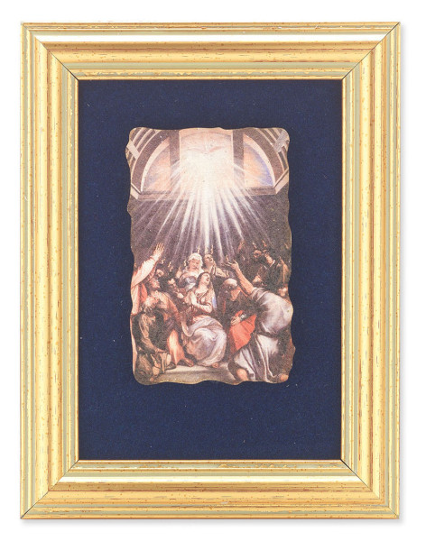Pentecost 5x6.5 Velvet Back Gold Frame - Blue