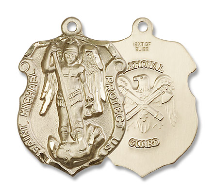 St. Michael National Guard Medal - 14K Solid Gold