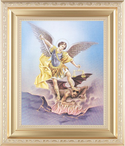 St. Michael 8x10 Framed Print Under Glass - #138 Frame