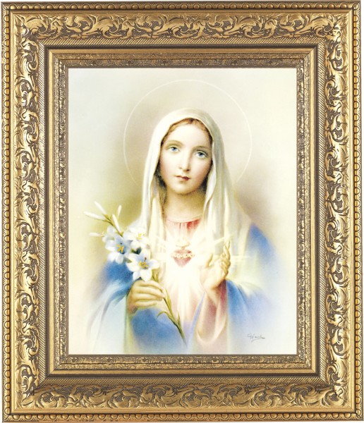 Immaculate Heart of Mary 8x10 Framed Print Under Glass - #115 Frame