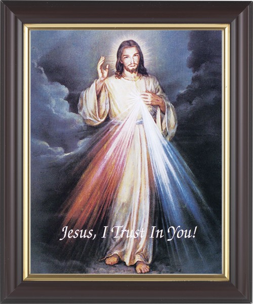 Divine Mercy 8x10 Framed Print Under Glass - #133 Frame