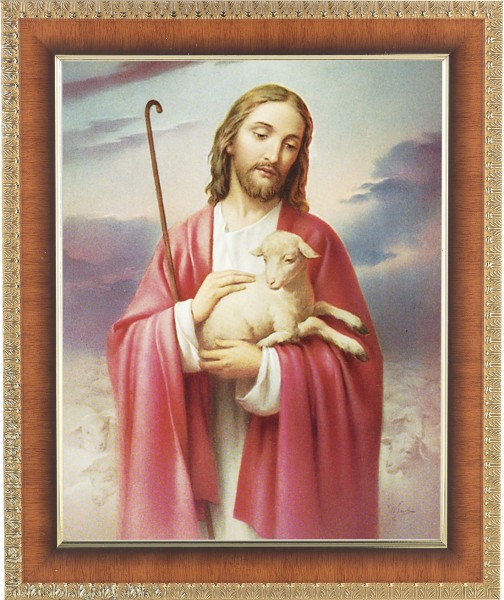 Jesus the Good Shepherd 8x10 Framed Print Under Glass - #122 Frame