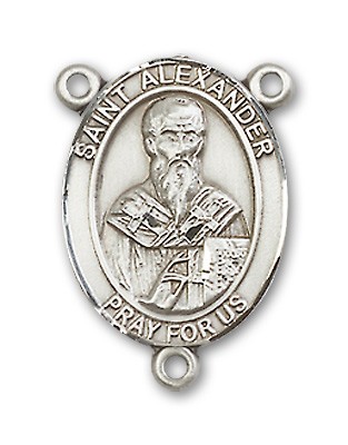 St. Alexander Sauli Rosary Centerpiece Sterling Silver or Pewter - Sterling Silver