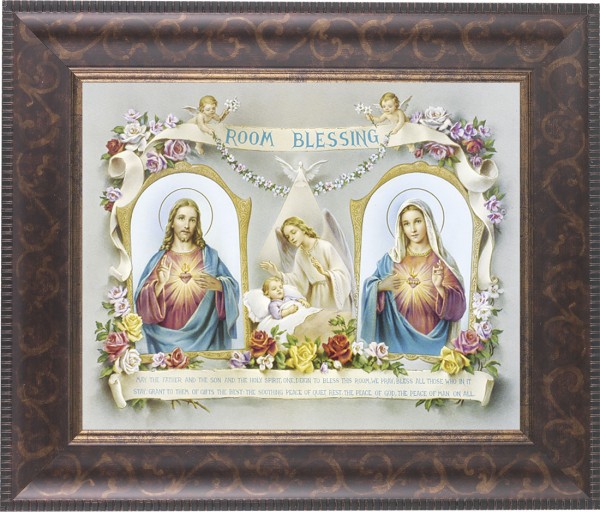 Room Blessing 8x10 Framed Print Under Glass Sacred Hearts - #124 Frame