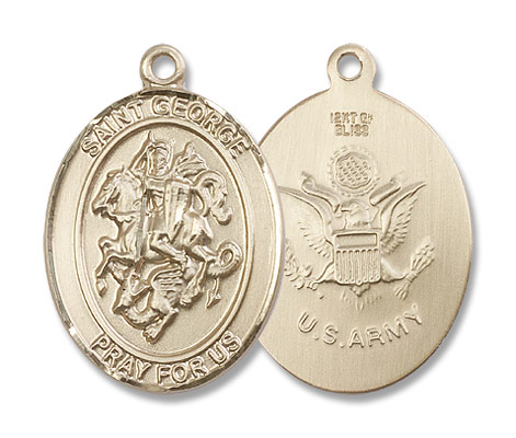 St. George Army Medal - 14K Solid Gold