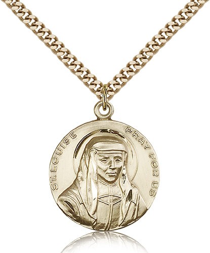 Men's Round St. Louise Medal - 14KT Gold Filled
