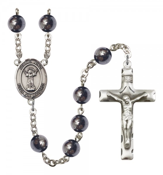 Men's Divino Nino Silver Plated Rosary - Silver