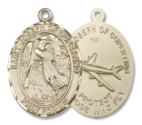 Large St. Joseph of Cupertino Medal - 14K Solid Gold