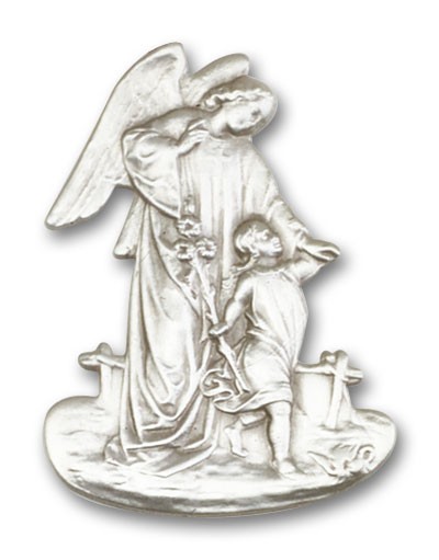 Guardian Angel Visor Clip - Antique Silver