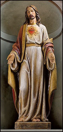 Sacred Heart Statue - 48&quot;H - Multi-Color