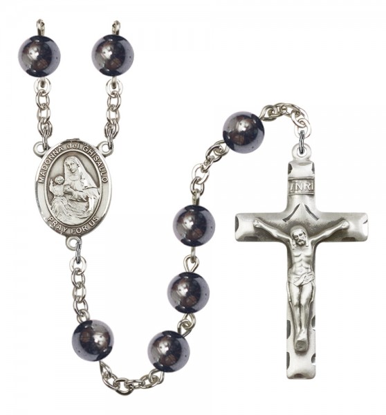 Men's Madonna Del Ghisallo Silver Plated Rosary - Silver