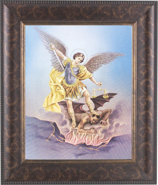 St. Michael 8x10 Framed Print Under Glass - #124 Frame