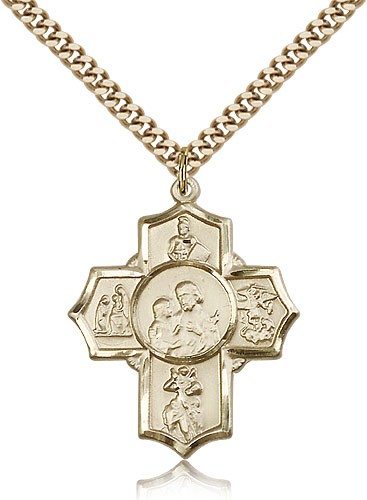Men's Firefighter 5-Way Medal - 14KT Gold Filled