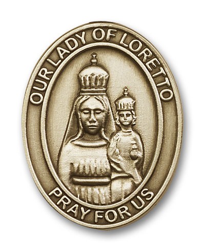 Our Lady of Loretto Visor Clip - Antique Gold