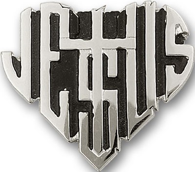 JESUS Heart Visor Clip - Antique Silver