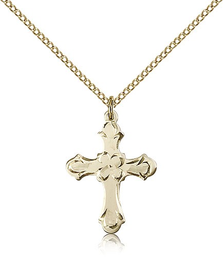 Women's Rounded Tip Cross Pendant - 14KT Gold Filled