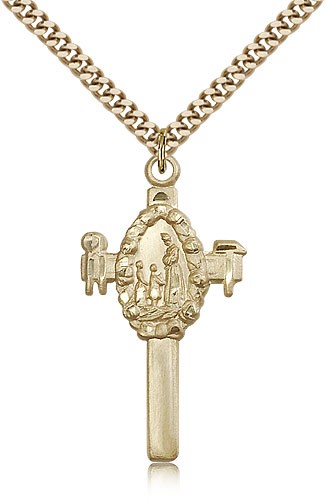 Our Lady of La Salette Cross Pendant - 14KT Gold Filled