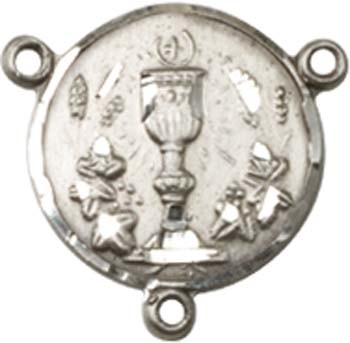 Communion Sterling Silver Rosary Centerpiece - Sterling Silver