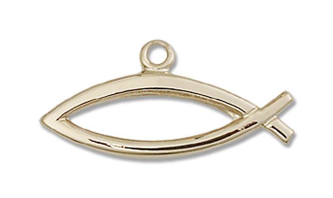 Ichthus Fish Pendant - 14K Solid Gold