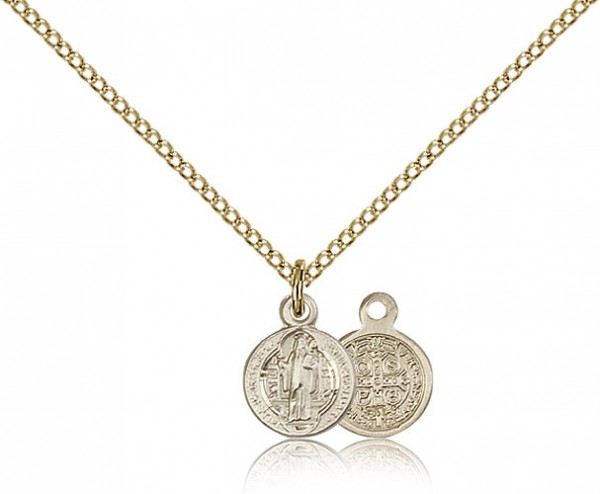 Petite Round St. Benedict Medal - 14KT Gold Filled