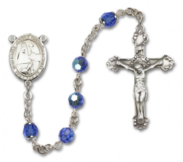 Jeanne Chezard de Matel RosaryHeirloom Fancy Crucifix - Sapphire
