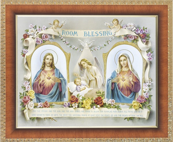 Room Blessing 8x10 Framed Print Under Glass Sacred Hearts - #122 Frame
