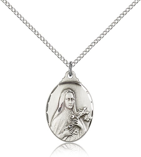 Women's St. Therese of Lisieux Medal - Sterling Silver