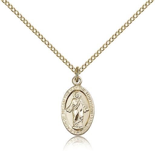 Small Learn of Me Scapular Medal - 14KT Gold Filled