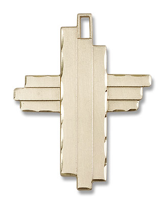 Men's Contemporary Triple Crossbar Necklace - 14K Solid Gold