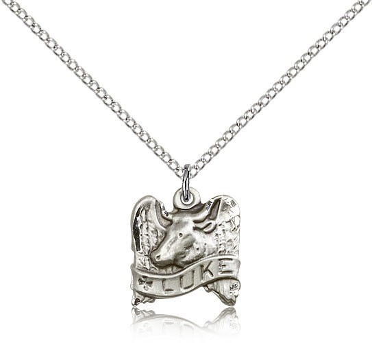 Women's St. Luke Winged Ox Medal - Sterling Silver