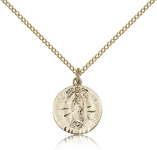 Petite Our Lady of Guadalupe Medal - 14KT Gold Filled