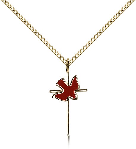 Cross with Holy Spirit Pendant - 14KT Gold Filled