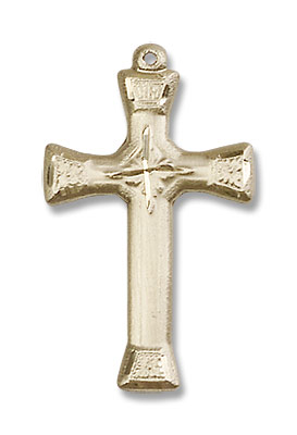 Women's Flared Tip Cross Pendant - 14K Solid Gold