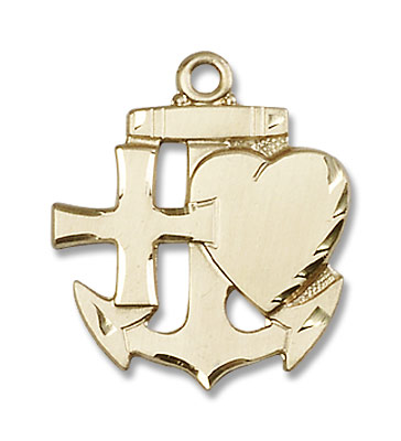Faith Hope and Charity Medal - 14KT Gold Filled