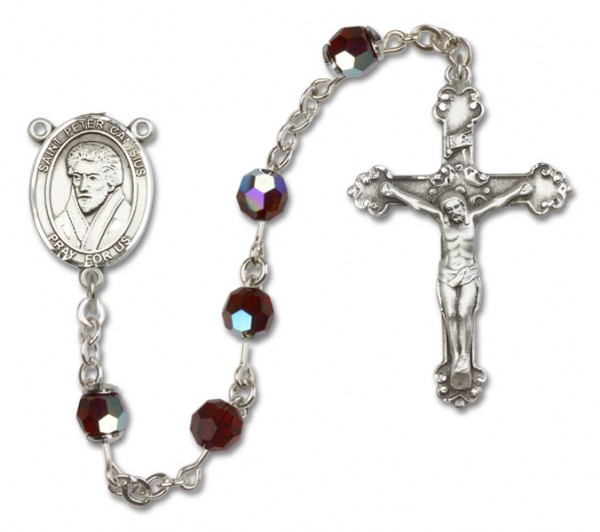 St. Peter Canisius RosaryHeirloom Fancy Crucifix - Garnet