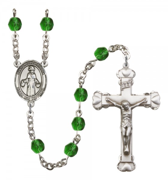 Women's St. Nino de Atocha Birthstone Rosary - Emerald Green